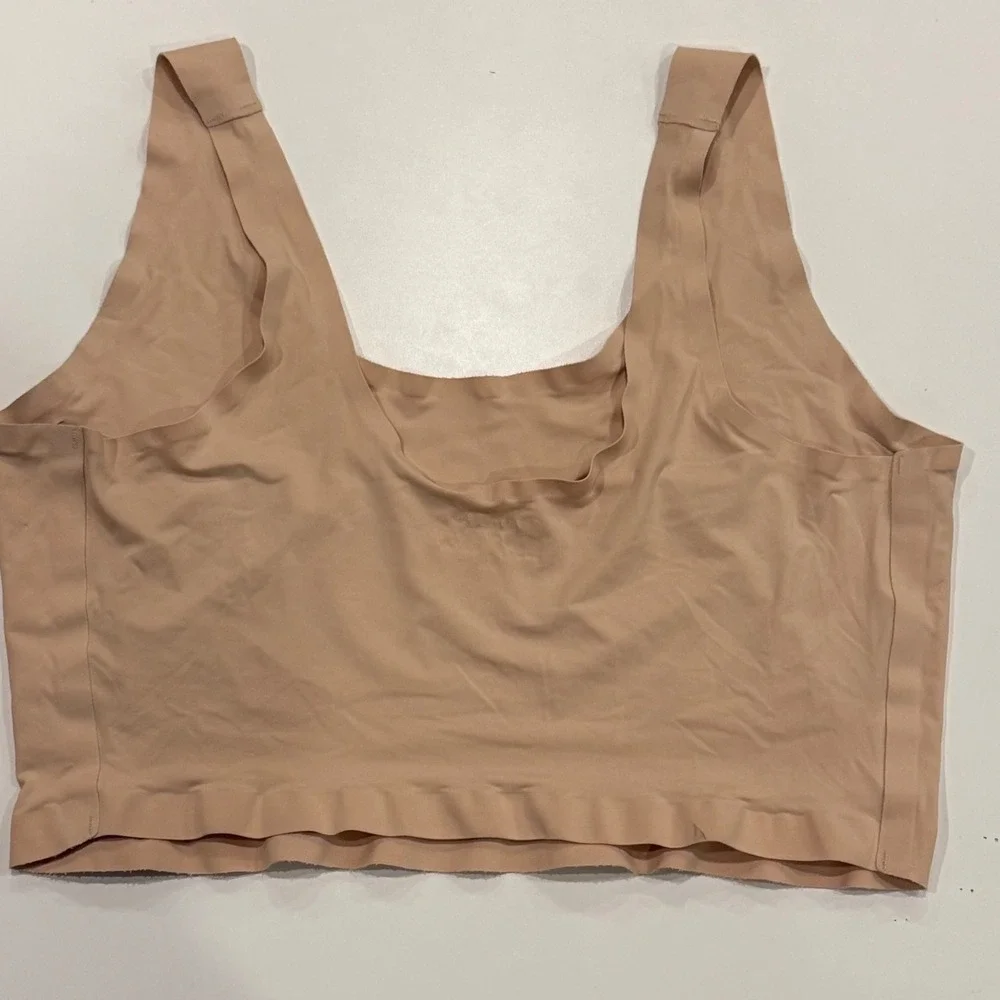 Cheek Boss Seamless Bralette Nude Tan‎ Scoop Neck Lounge Bra Womens 4XL